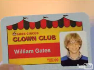 Bill Gate's Shoe Circus Clown Club card
